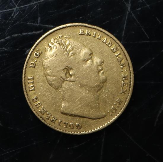 A William IV gold full sovereign, 1837, (NF)